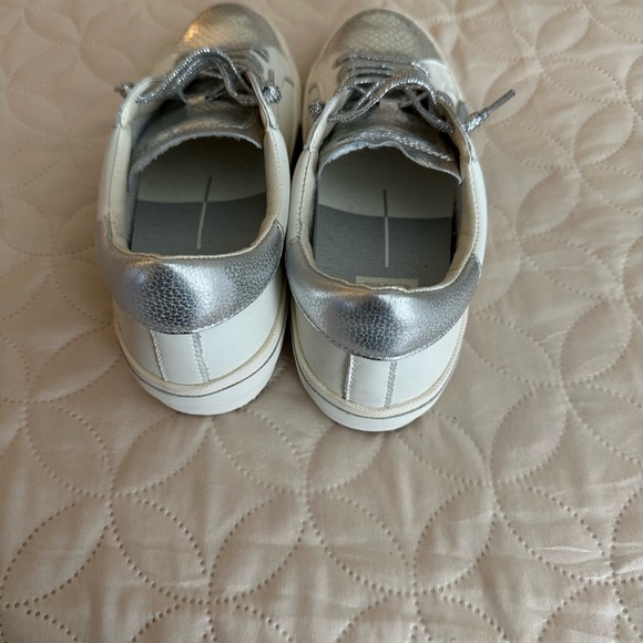 Dolce Vita Size 7 1/2 Women's Silver and White Sneakers - Picture 3 of 3